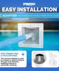 ABS Thru Wall Skimmer Kit White With Return Fitting And Vacuum Plate For Above Ground And Backyard Deck Pools Maintenance Extras