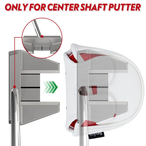 Center Shaft Mallet Putter Head Cover With Hockey Mask Style And Strong Magnetic Closure, Durable Golf Club Protection