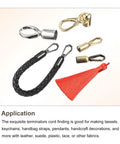 Gold Cord End Cap Set Of 8 For Tassel Jewelry Making And Bag Strap DIY 63x25mm End Caps With 15mm hole, accessories shown