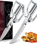Beast Mode Heavy Duty Kitchen Scissors For Food Prep And BBQ, multifunction stainless steel shears with packaging and roast chicken