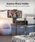 Airplane Travel Phone Holder Mount For Flying Universal attached to suitcase handle holding phone with game