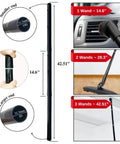 All In One Vacuum Attachment Kit With Horsehair Hardwood Floor Brush, wand extension sizes for car detailing and home cleaning.