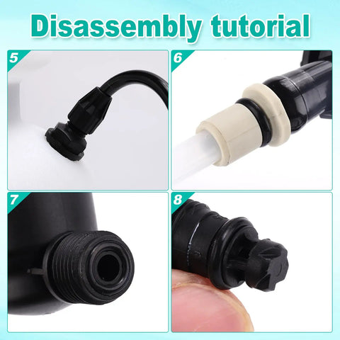 Disassembly tutorial for 2 Sets O Rings Seal Gasket Kit For Sprayers Piston Pump Repair Includes 12 Gaskets In 4 Sizes And 2 Rubber Base Pads Durable Premium Rubber Seals For Garden Sprayer Replacement showing connectors and seals in close-up view.