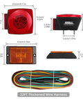 Submersible LED Trailer Light Kit With 26 Foot Wiring Harness And 2 Side Marker Lights Reflective Stickers Stop Turn Tail License