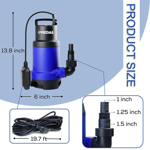 Beefy Heavy Duty Submersible Sump Pump With Float Switch 1HP 750W 3170 GPH For Pool Pond Drainage And Dirty Water Sewage Cleanup Durable And Quiet Powerful Portable For Wet Basements And Debris