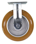 Top Tier Kingpinless Rigid Caster Featuring An Eight Inch Caster Wheel And Two Inch Stem Rated For A Beastly One Thousand Five Hundred Pound Payload To Keep Your Shop Cart Rolling Dead Nuts Straight With Zero Play For Real from a top view.