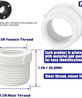 Bulk 10 Pcs PVC Pipe Fittings Set Male To Female Thread Reducer Bushings Three Quarters Inch To One Half Inch White display