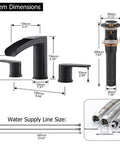 Dimensions of Oil Rubbed Bronze Waterfall Bathroom Faucet Dope All Metal Build 8 Inch Widespread 3 Hole Modern Design NS WF005ORB