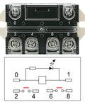 Beefy General Purpose DPST Relay With 6 Pin Normally Open Contacts, 25A Rating At 277VAC 30VDC, 110V AC Coil, wiring diagram shown