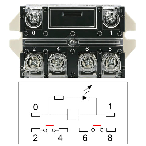 Beefy General Purpose DPST Relay With 6 Pin Normally Open Contacts, 25A Rating At 277VAC 30VDC, 110V AC Coil, wiring diagram shown