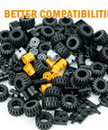 100 Piece Wheels And Axles Building Set For Cars And Robots Totally Boss Compatible With Major Brick Brands Includes 36 Wheels