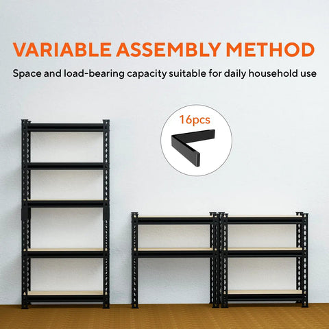 Rock Solid Heavy Duty Garage Shelving Rack Featuring Five Tough Adjustable Steel Shelves With Hella Heavy Load Rating For Total Storage Flexibility And Zero Hassle Organizing In Any Shed Barn Or Basement