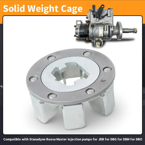 Solid Weight Cage 29111 Governor Flex Ring Replacement for Stanadyne Roosa Master JDB DBG DBM DBO Diesel Injection Pumps Heavy Duty Upgrade for Tractors and Industrial Machinery, silver metal part