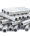 Tough-As-Nails Stainless Steel 316 Barb Hose Splicer Mender Connector Fits 1/4 Inch Hoses Perfectly With Zero Stress Assembly And Leak Proof Performance Designed To Handle High Pressure Fluid Systems Come Packed With 100 Pieces For Real Deal Durability stacked in a pile, showcasing barbed connectors for high-pressure use.