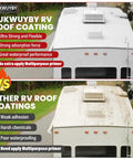 Comparison image of CUKWUYBY RV Roof Coating versus other roof coatings on RVs, showing performance and quality differences.