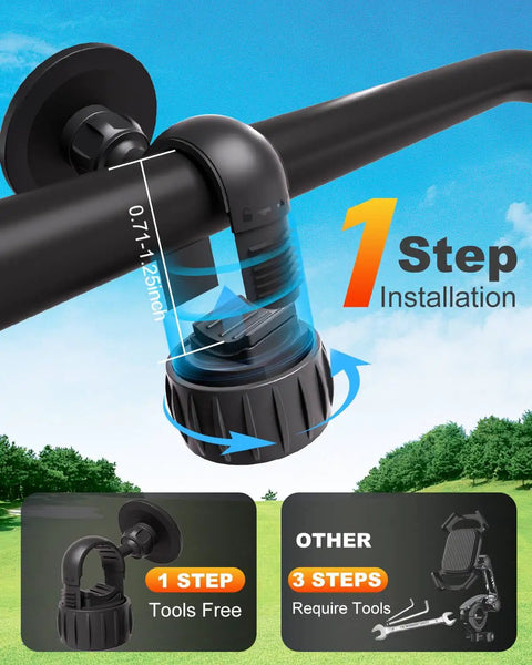 One-step installation of MagSafe Golf Push Cart Phone Holder With 360 Degree Rotation Hands Free Mount With Strong Magnets