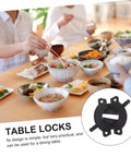 Solid 2 Pack Clamping Mending Plate Brackets For Tabletop Repair And Wood Panel Connector Heavy Duty Furniture Joint Fix Quick Install No Sweat Setup Guaranteed displayed with a dining table setup.