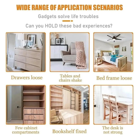 Wide range of applications for Tough As Nails 10 Pack Heavy Duty Stainless Steel Corner Braces for Wood Shelves and furniture.