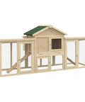 80 Inch Wooden Chicken Coop With Nesting Box And Double Run Design Outdoor Hen House with Removable Tray and Easy Access Ramps