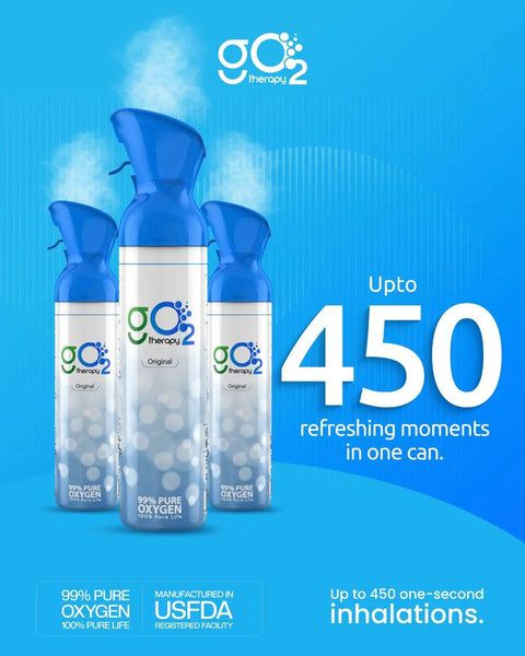 On The Go Oxygen Canister 12L With Single Mouth And Nose Mask For Sports Travel Altitude And Fitness Delivers Up To 450 Inhalations