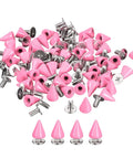 Badass Pink Cone Spike Studs And Screw Back Rivets For Leather Craft Bag Repair Hella Durable Carbon Steel Metal Hardware Kit With 50 Sets display.