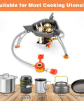 Beast Power 7200W Windproof Camping Stove With Piezo Ignition Brass Three Burners Aluminum Wind Shield Dual Fuel Canister Adapter