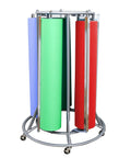 5 Roll Paper Dispenser And Cutter For Classrooms With Mobile Storage Safe Teacher Friendly Cutting System, side view
