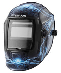 Auto Darkening Welding Helmet With Big 4.25 By 3.23 Inch View, True Color Lens, Solar Powered, Side View Screen, 4 Arc Sensors, Wide Shade