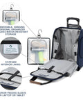 Underseat Carry-On Softside Luggage Road-Ready With Removable Personal Organizer And Water-Resistant Pocket, open view