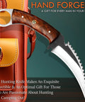 Handmade Hunting Knife With Stainless Steel Blade And Brown Wood Handle Fixed Blade Outdoor Camping Utility Knife For Survival