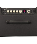 Rumble LT25 Bass Amplifier With 8 Inch Speaker, Black Finish, top view showing controls and color display on ported wooden cabinet