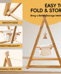 Canvas Indoor Outdoor Baby Swing For Infants To Toddler With 3 Point Safety Belt Soft Cushioned Seat And Beech Wood Dowels