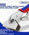 10 Inch Locking Sheet Metal Clamp With Trigger Release, Heavy Duty Adjustable Welding Pliers For Metalworking, Nickel Plated