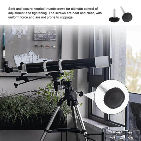 Installed 70 Piece M4 Thumb Screws Set With Knurled Grip Knobs And Mounting Screws 7 Sizes From M4x10mm To M4x25mm In Durable Storage Box on telescope.