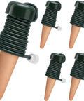 Set of 5 terracotta self watering stakes for indoor outdoor plants, featuring automatic watering spikes vacation plant watering inserts.