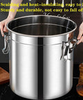 Heavyweight 304 Stainless Steel Food Storage Containers With Airtight Lids Absolute Game Changer For Rice Flour Sugar And Coffee Beans with sturdy handles.