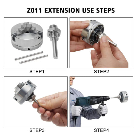 Mini Lathe Chuck Set Self Centering Zinc Alloy 3 Jaw And 4 Jaw Chucks With Connecting Rods assembly steps