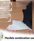 Non Slip Rug Corner Grippers Pack Of 8, reusable pads shown for carpet and rug edges, strong dual sided adhesive, removable with no residue