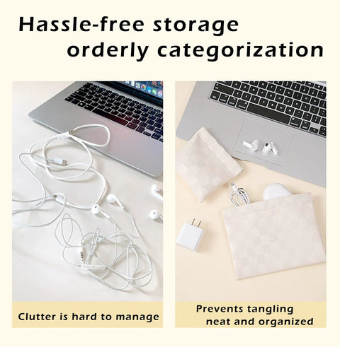 Leather Cosmetic Pouch For Purse With Secure Snap Closure And Slim Profile. Grab And Go Organizer For Lipsticks, Cards, And Travel Must Haves. Waterproof Sliding Clutch keeps essentials organized and tangle-free.