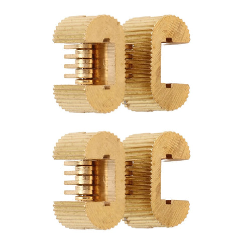 Set of hidden copper hinges for DIY furniture projects, 180-degree opening, high load capacity, durable for cabinets and boxes.