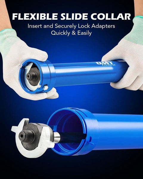 DIY Ready Inner Tie Rod Removal Tool Kit With 12 Crowfoot Adapters And One Half Inch Drive Tube shown with adapters inserted