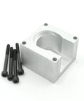 CNCTOPBAOS aluminum NEMA23 motor mounting bracket with circular bore and four mounting holes, includes four screws