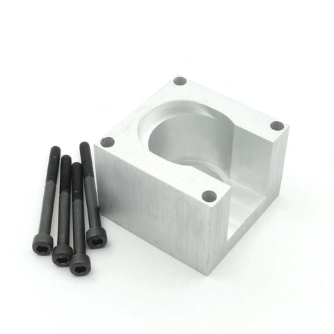 CNCTOPBAOS aluminum NEMA23 motor mounting bracket with circular bore and four mounting holes, includes four screws