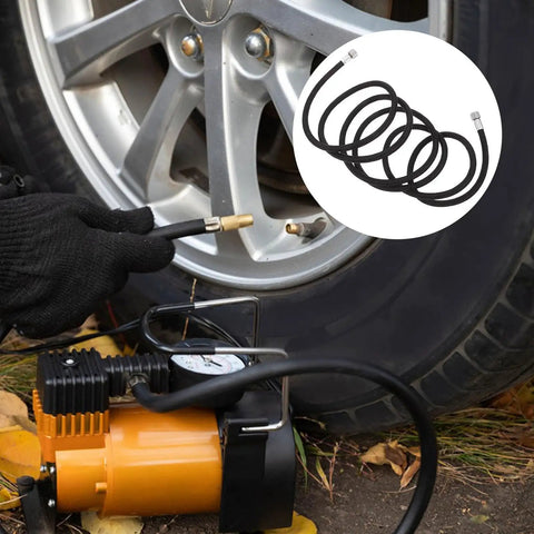 Kickin Flexible Braided Airbrush Hose Replacer With 1/8 Connector For Mini Pump Interior, black hose filling car tire.