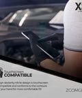 AMMEX X3 black nitrile disposable gloves, 3 mil, textured, X-Large, touchscreen-compatible, box of 100