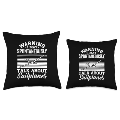 Glider Enthusiast Sailplane Pilot Throw Pillow For Aviation Fans And Airplane Nerds Cozy Decorative Cushion For Home Or Office