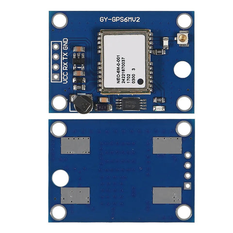 Front and back view of Neo 6M GPS Module Flight Controller With Large Antenna For EEPROM And APM 2.5 Compatible System 3V To 5V Power