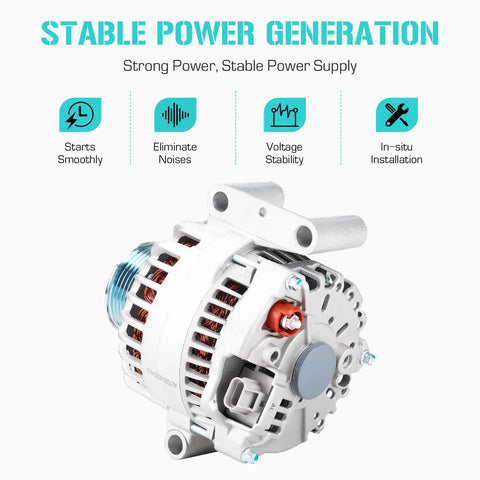 New 7.3L Alternator For Excursion 2000 2001 And F 250 F 350 Super Duty 1999 2001 Ambulance Package Primary Or Non Ambulance Replacement Part Plug And Play Ready Replaces 112949 F81U 10300 EB shown in white with copper coils
