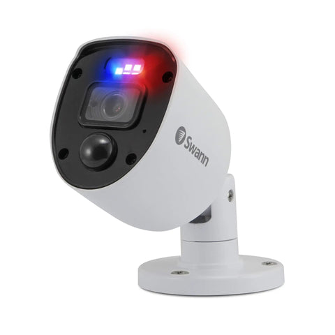 Outdoor Analog CCTV Camera with 1080p Full HD Video and Police Style Flashing Lights, part of a Two Pack for Home Surveillance