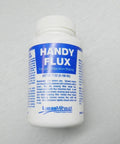 7 oz jar of Handy Flux for silver soldering and brazing, shown with label and brush cap for crafting metal accessories